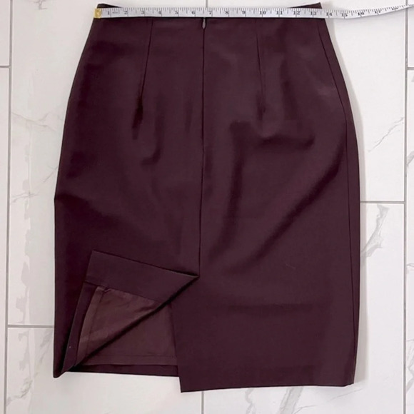 Louben/ Vintage/ Eggplant midi skirt/ Wool  mix/ Pleated/ Size US 2 - Picture 7 of 9